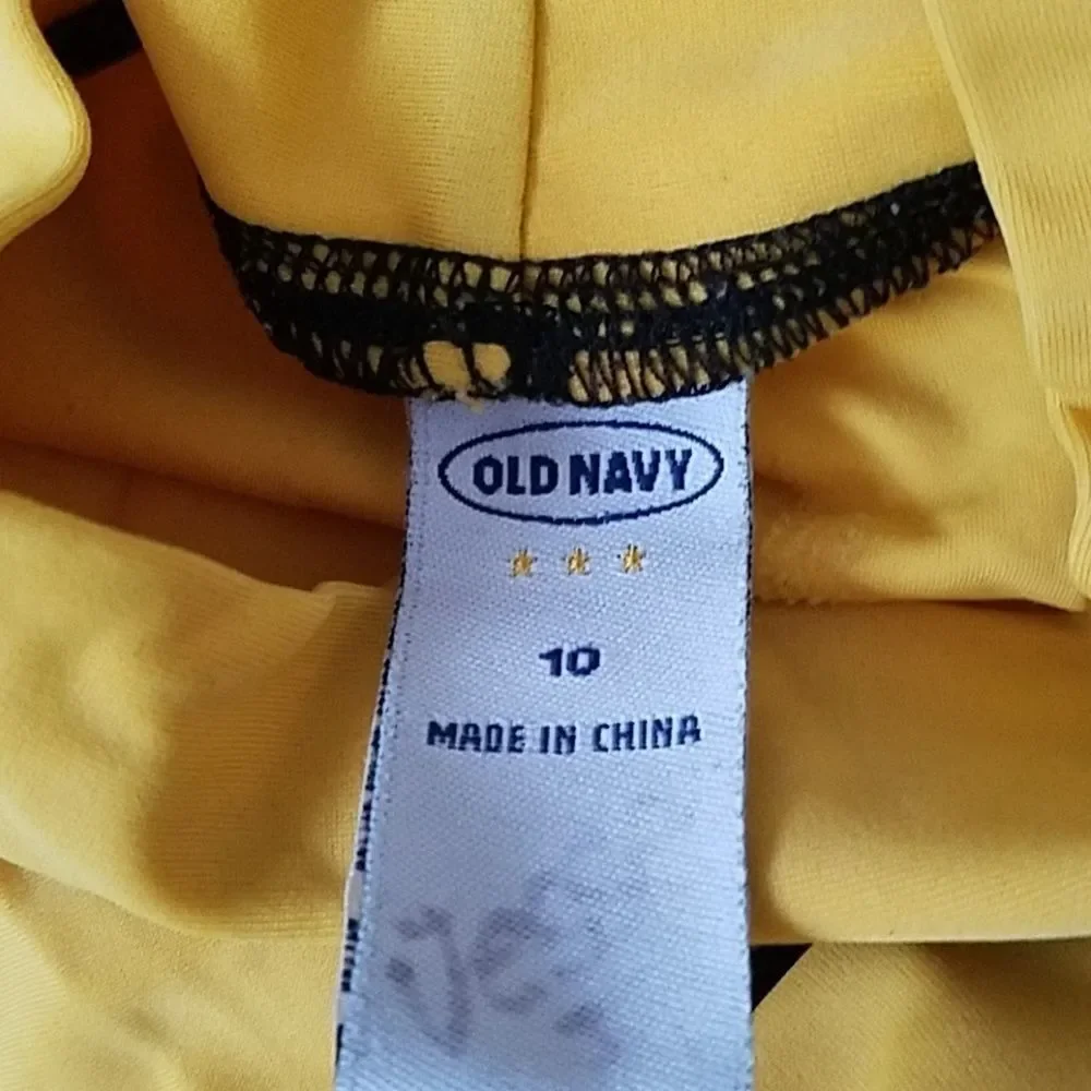 Old Navy Yellow Short Sleeve Rash Guard Youth Size 10 Swim Tee